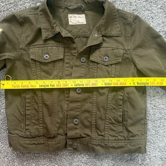 We the Free Size Medium Army Green Jean Jacket 100% Cotton - Picture 2 of 9